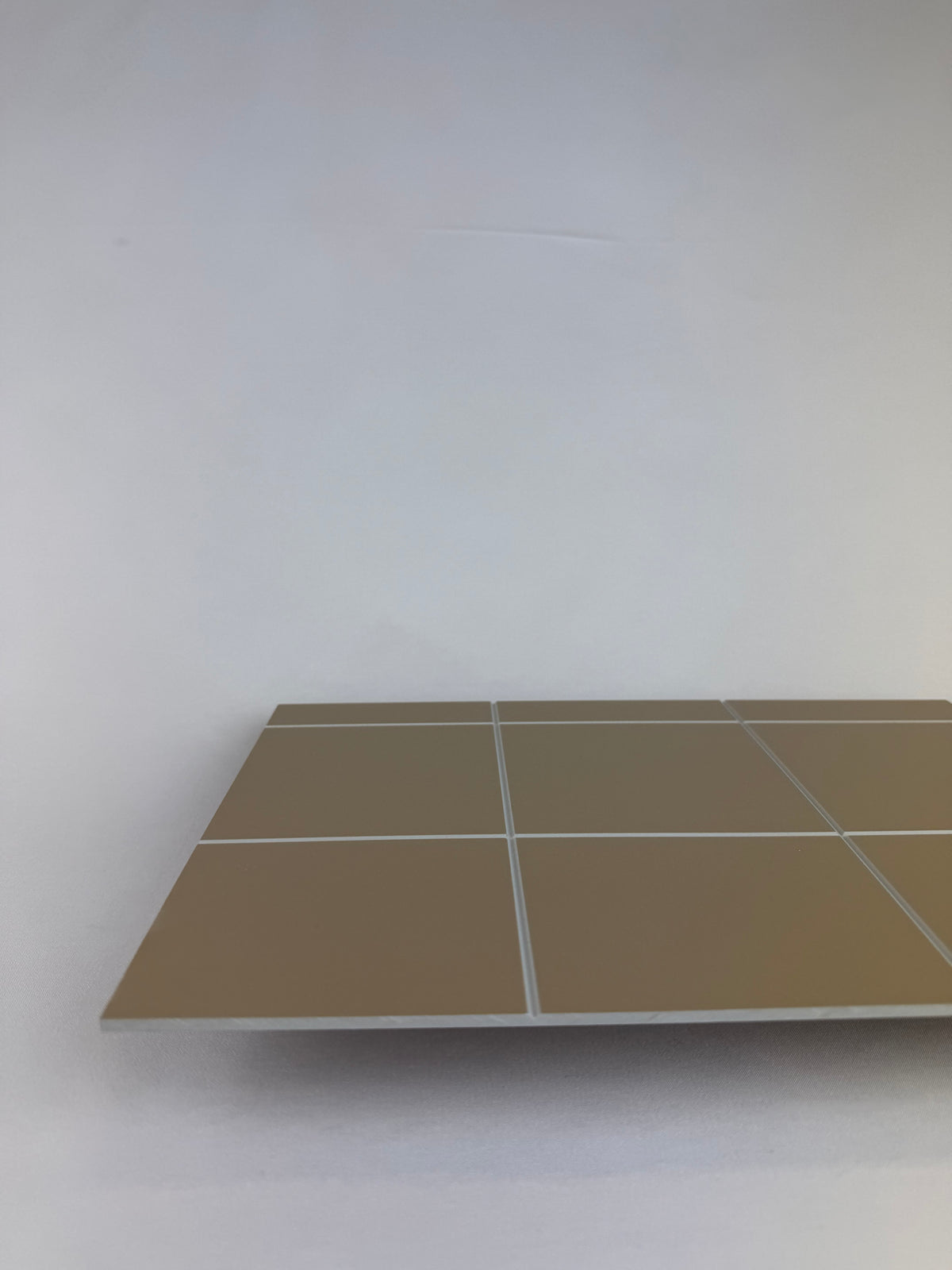 Vitter 3D Square tile splashback 1490x300x3mm 2/s Dubai Beige/ Milan Grey Alum finish