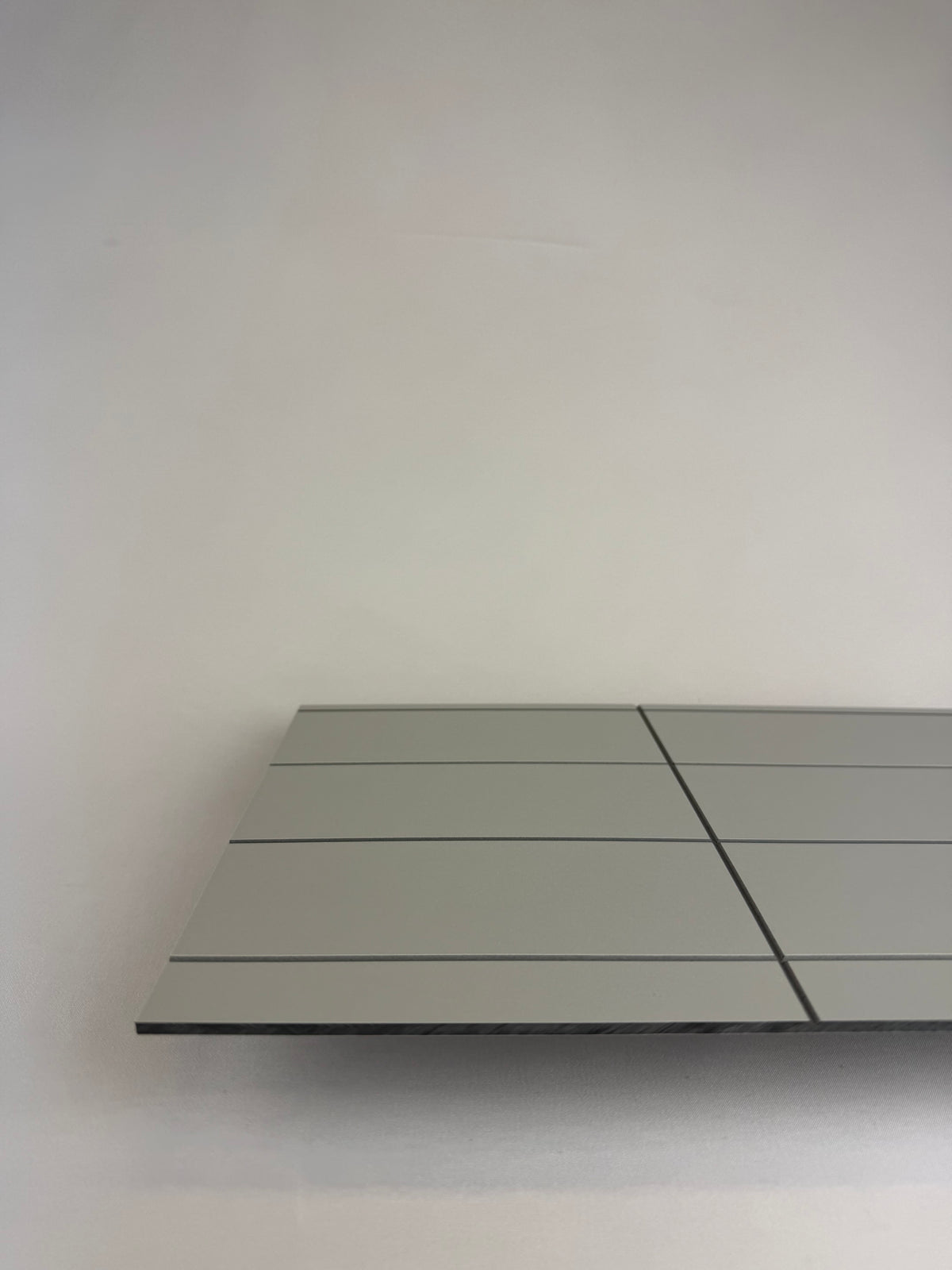 Vitter 3D Rectangle tile splashback 1490x300x3mm 2/s Milan Grey/ Brooklyn Grey Alum finish