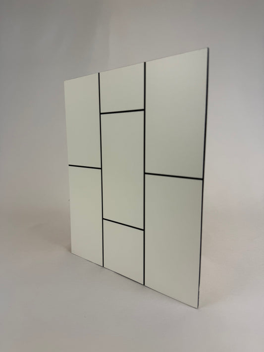 Vitter 3D Subway tile splashback 1490x300x3mm 2/s Cortina White/ Black Alum finish