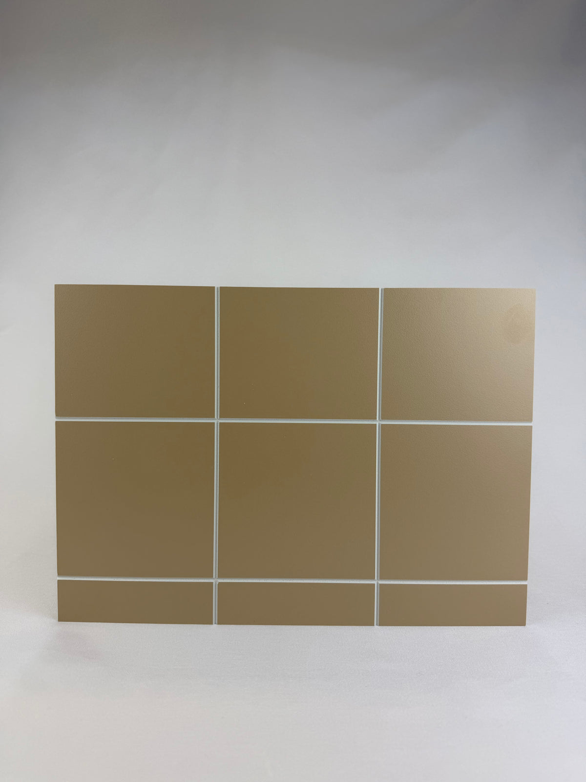 Vitter 3D Square tile splashback 1490x300x3mm 2/s Dubai Beige/ Milan Grey Alum finish